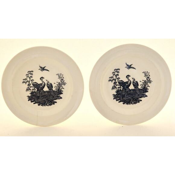 PLATES-WEDGWOOD-LIVERPOOL BIRDS-Black White-Small-Butter Dish-Display-6" - Picture 1 of 11